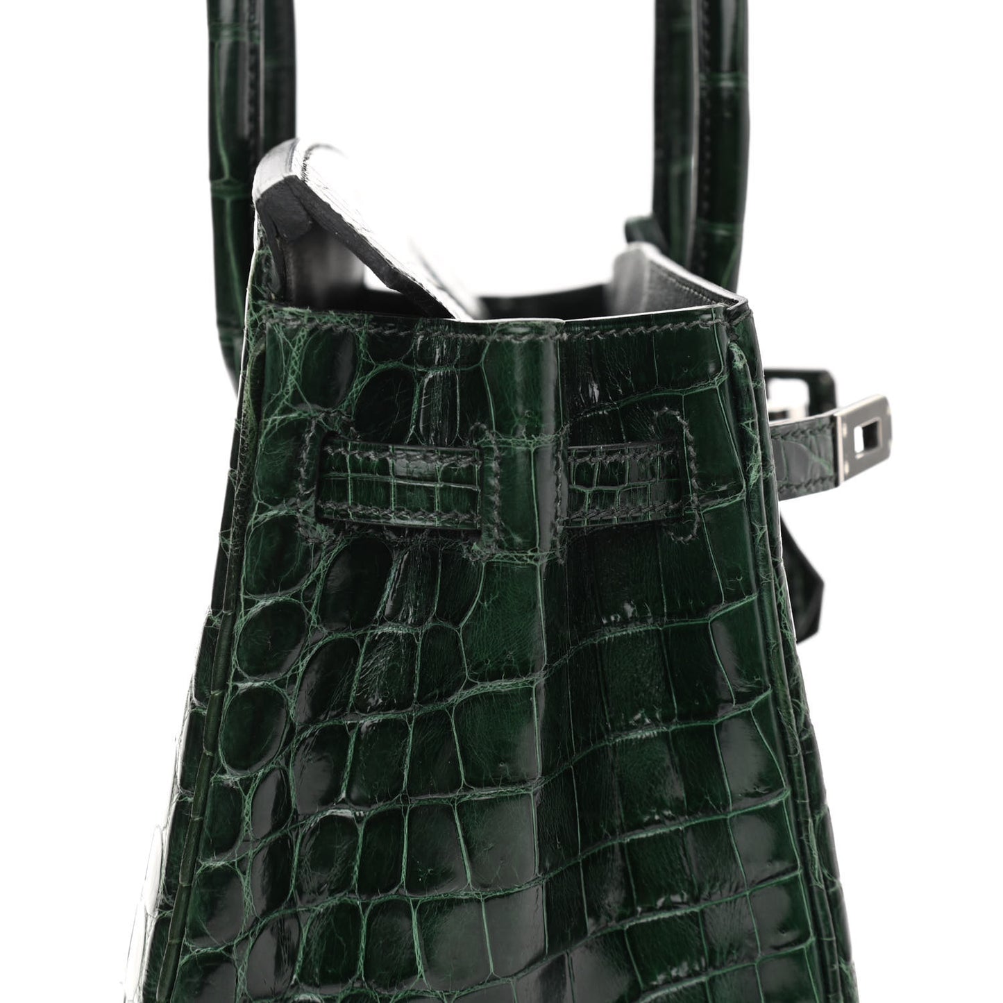Shiny Niloticus Crocodile Birkin 25 Vert Fonce