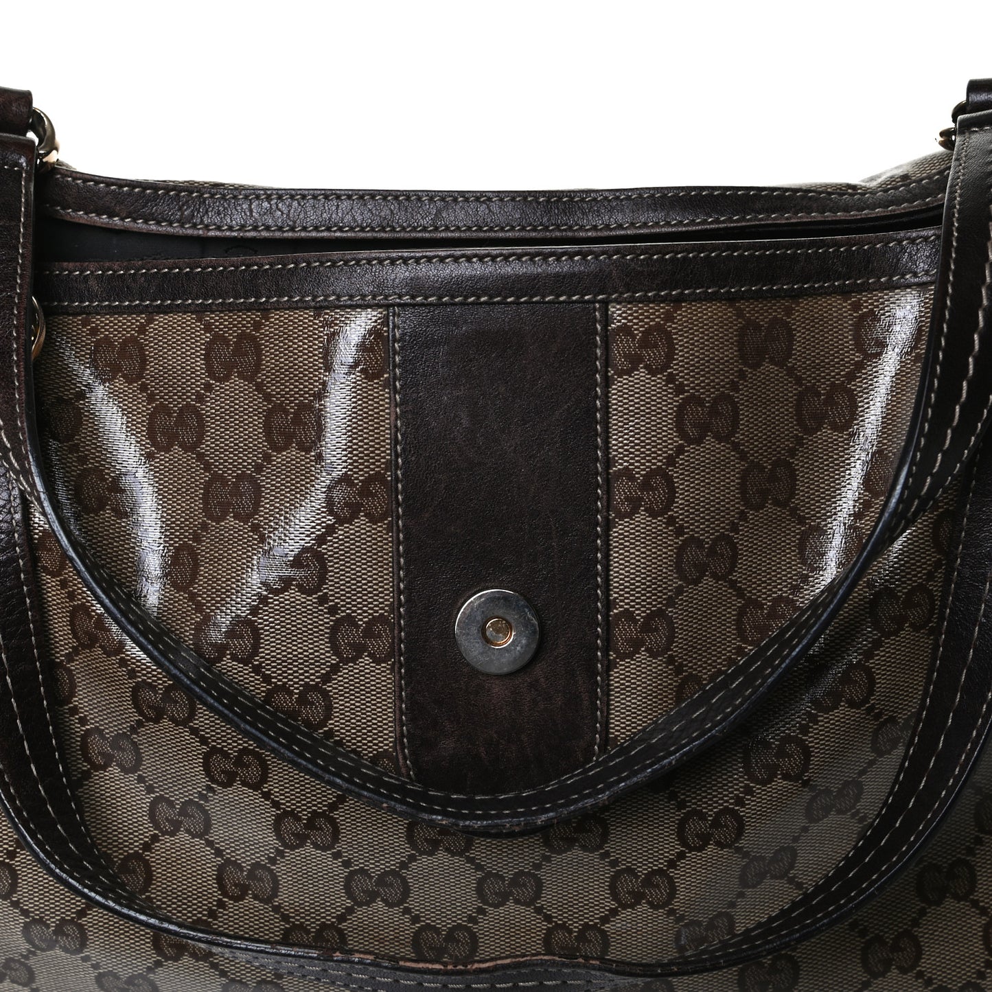 Crystal Monogram Duchessa Flap Shoulder Bag Dark Brown