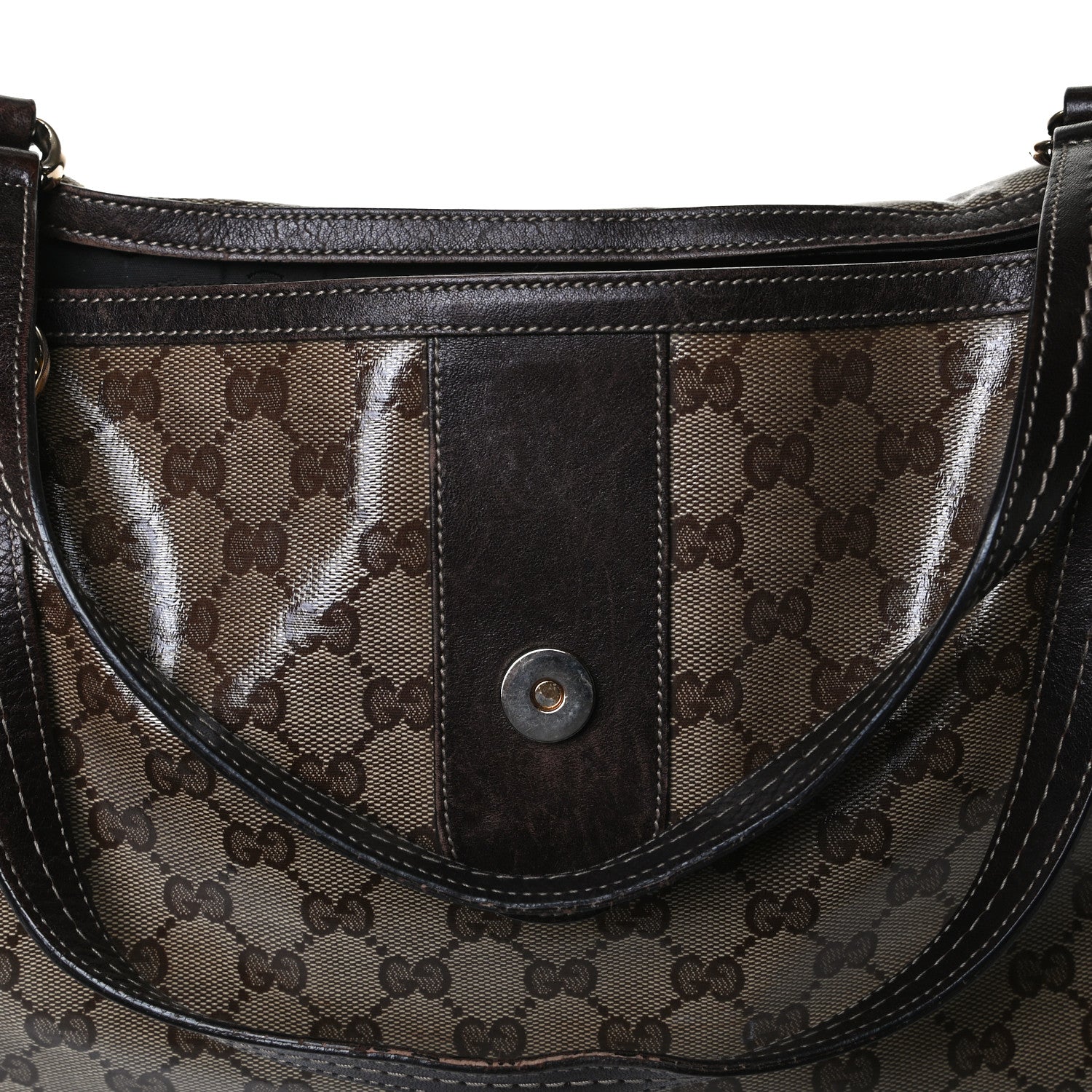 Gucci Crystal Monogram Duchessa Flap Shoulder Bag Dark Brown 17 of 18