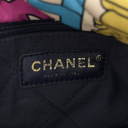 Chanel Printed Fabric Quilted Logo Large Shopping Tote Multicolor 6 of 11
