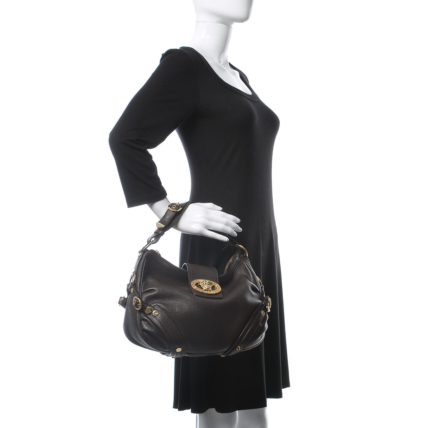 Calfskin Shoulder Bag Brown