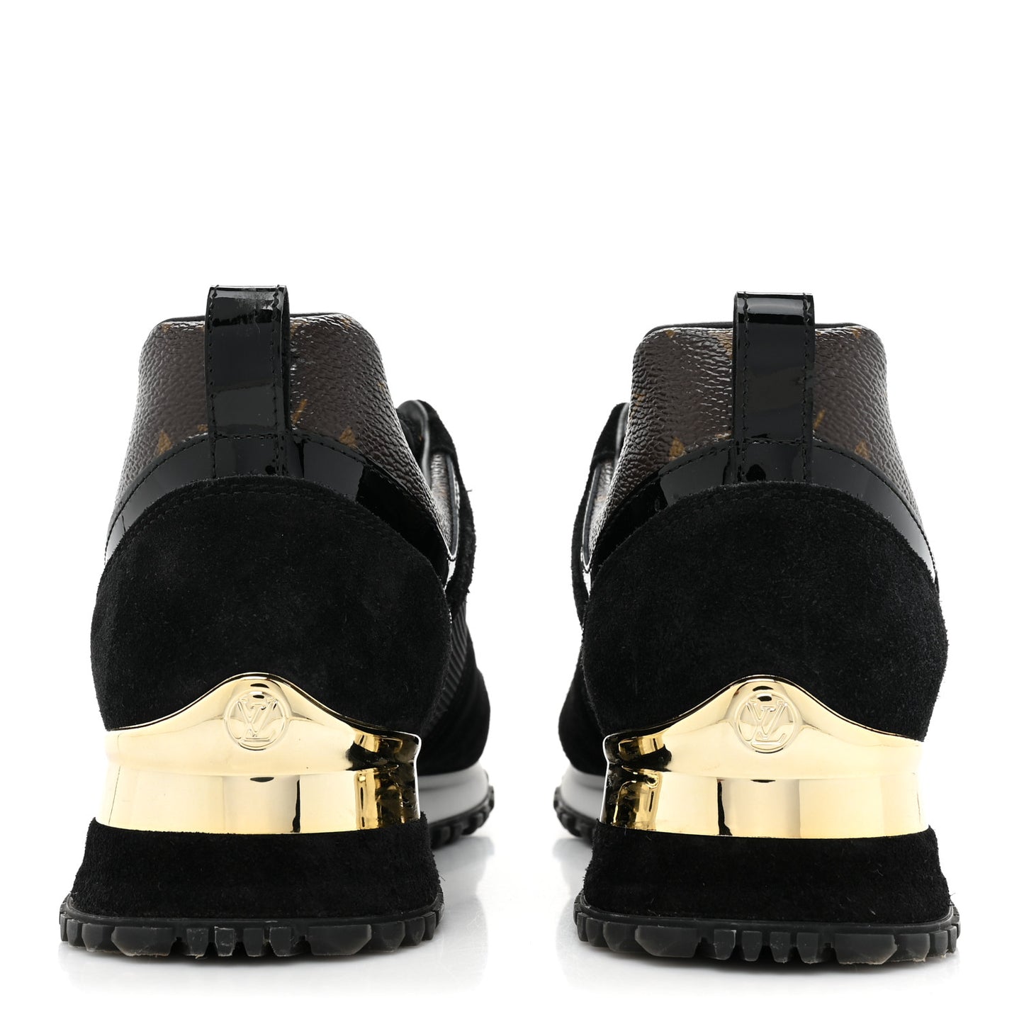 Suede Monogram Run Away Sneakers 38 Black