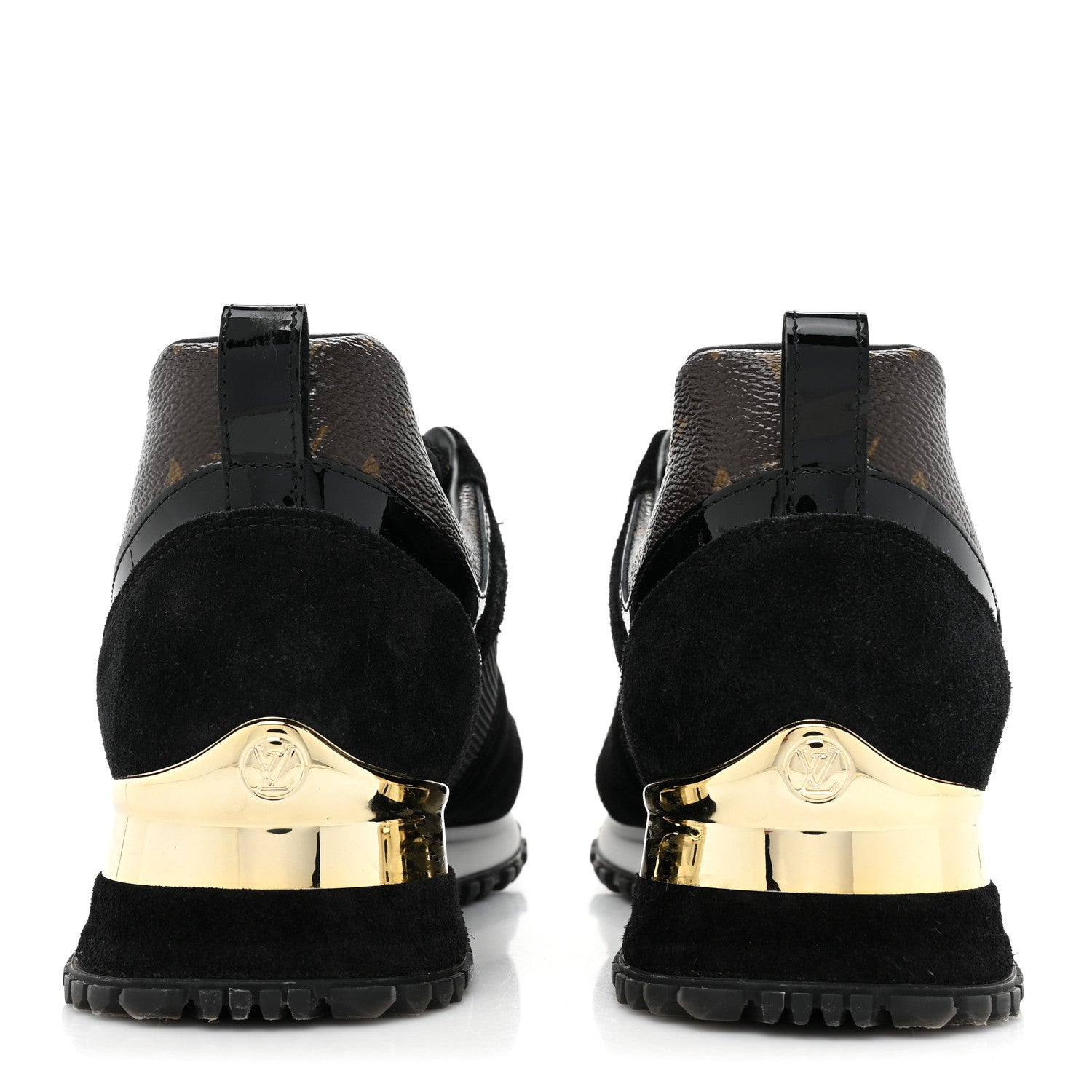 Louis Vuitton Suede Monogram Run Away Sneakers 38 Black 4 of 10