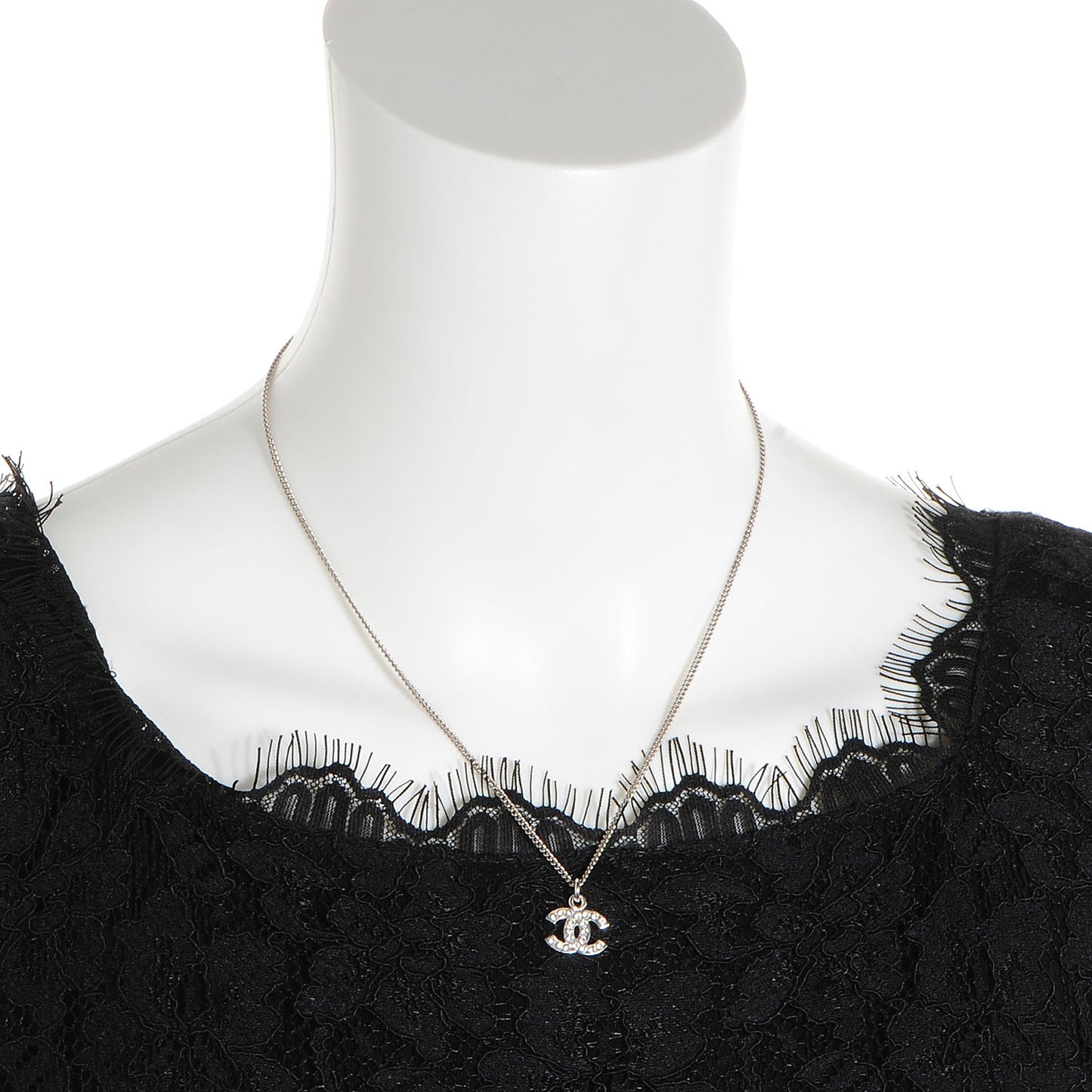 Crystal CC Timeless Necklace Silver