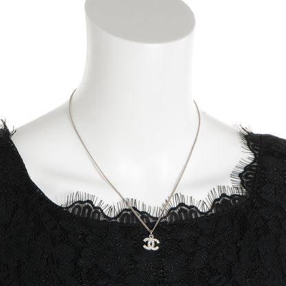 Chanel Crystal CC Timeless Necklace Silver 2 of 10