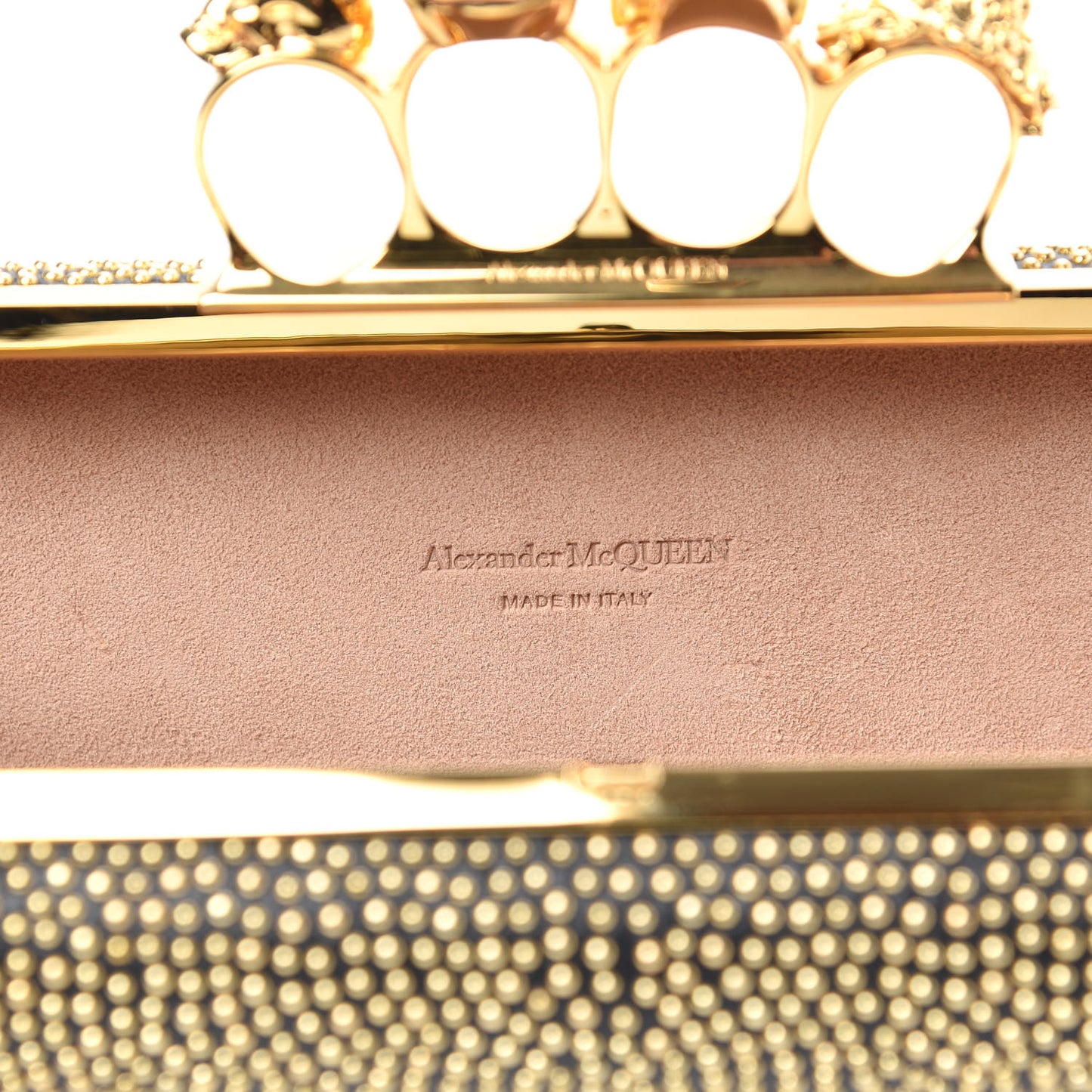 Studded Knucklebox Clutch Black