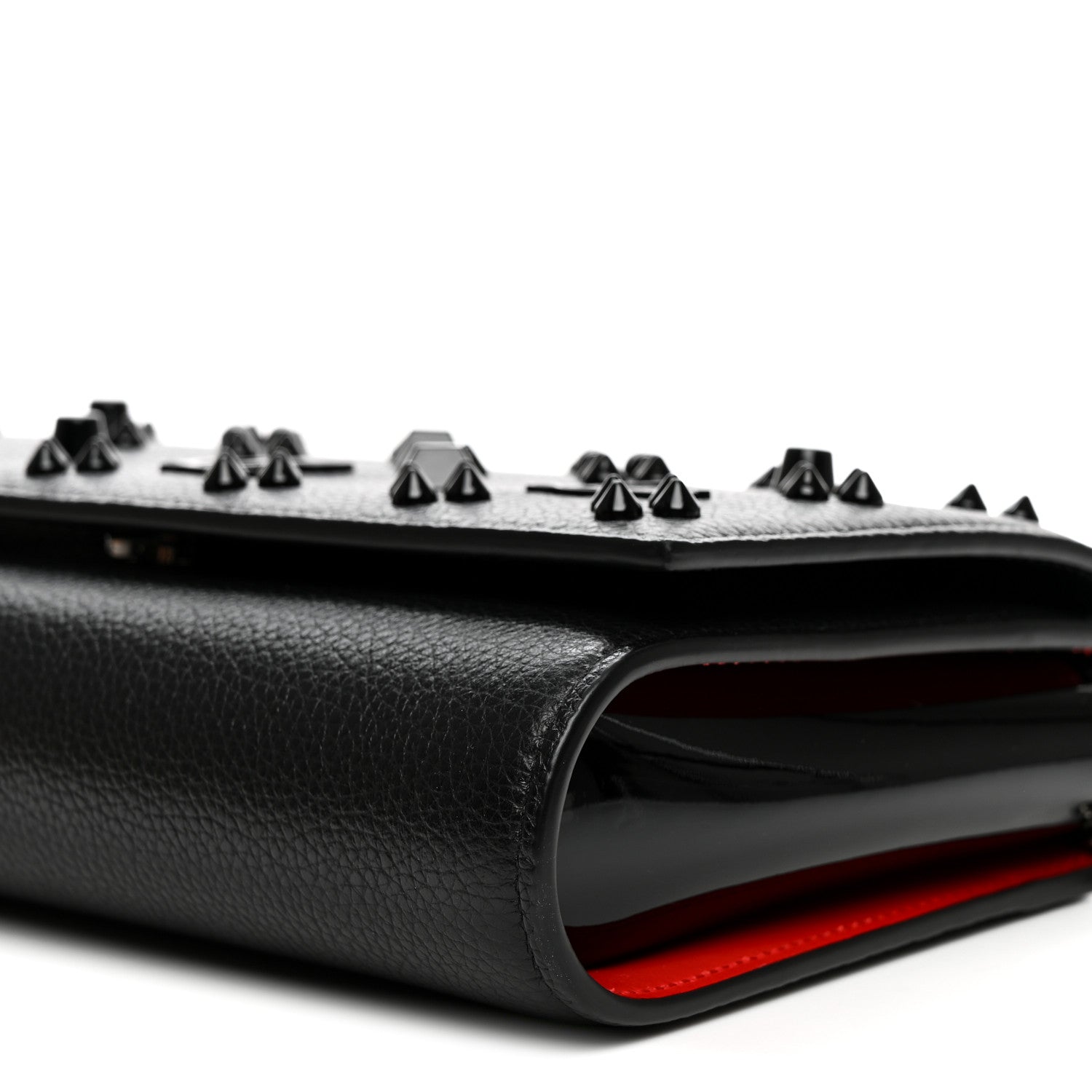 Christian Louboutin Calfskin Spikes Loubinthesky Paloma Clutch Black 10 of 11
