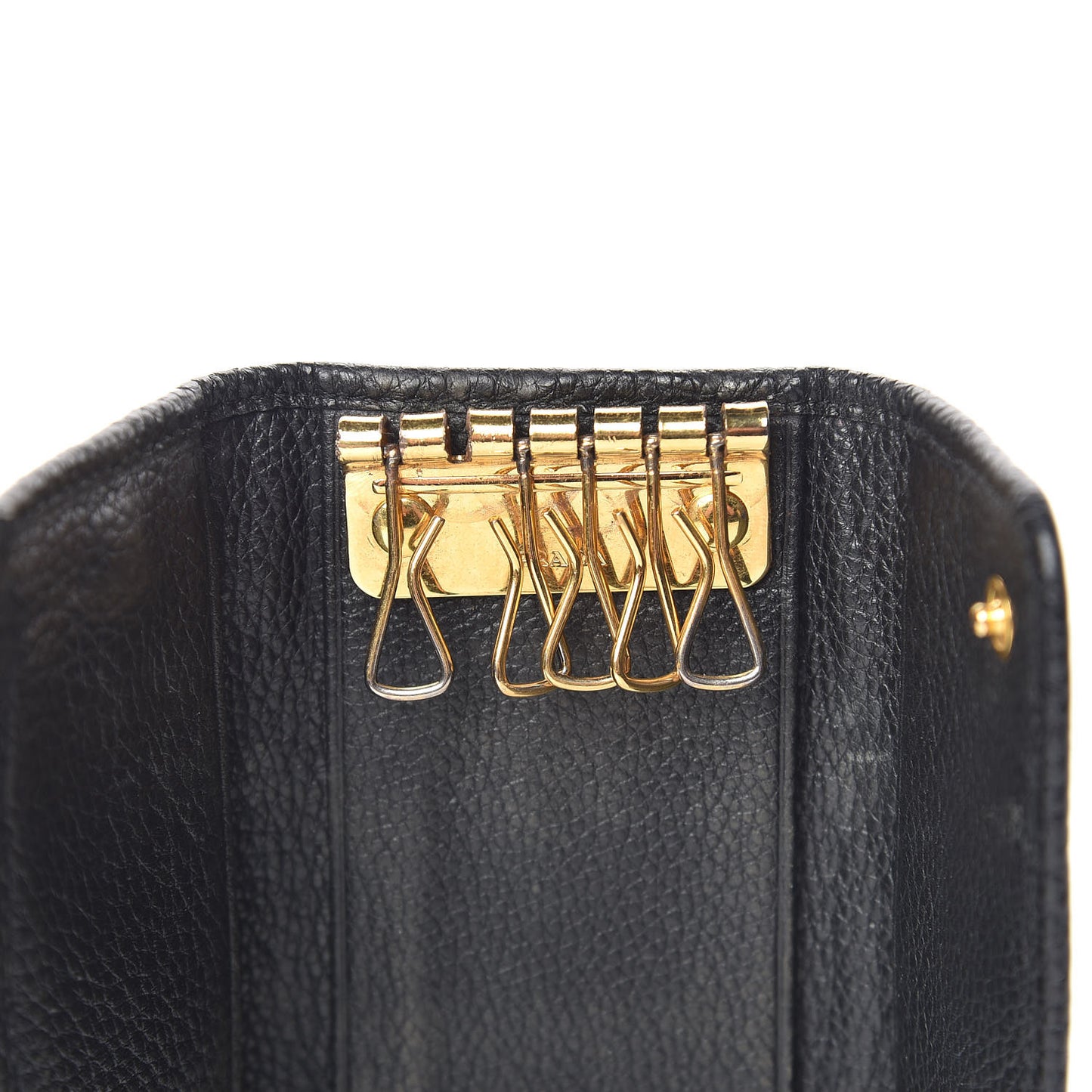 Vitello Grain 6 Key Holder Black