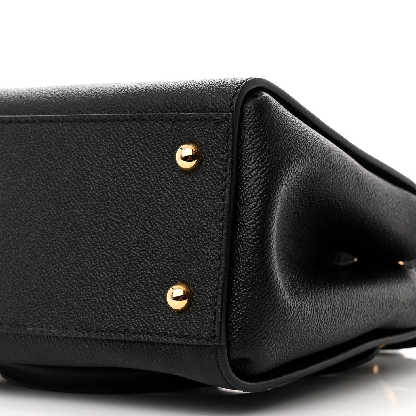 Soft Grain Calfskin Small Buckle Tote Black