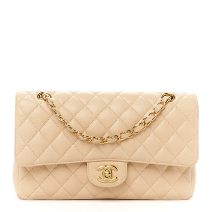 Chanel Caviar Quilted Medium Double Flap Light Beige 1 of 11