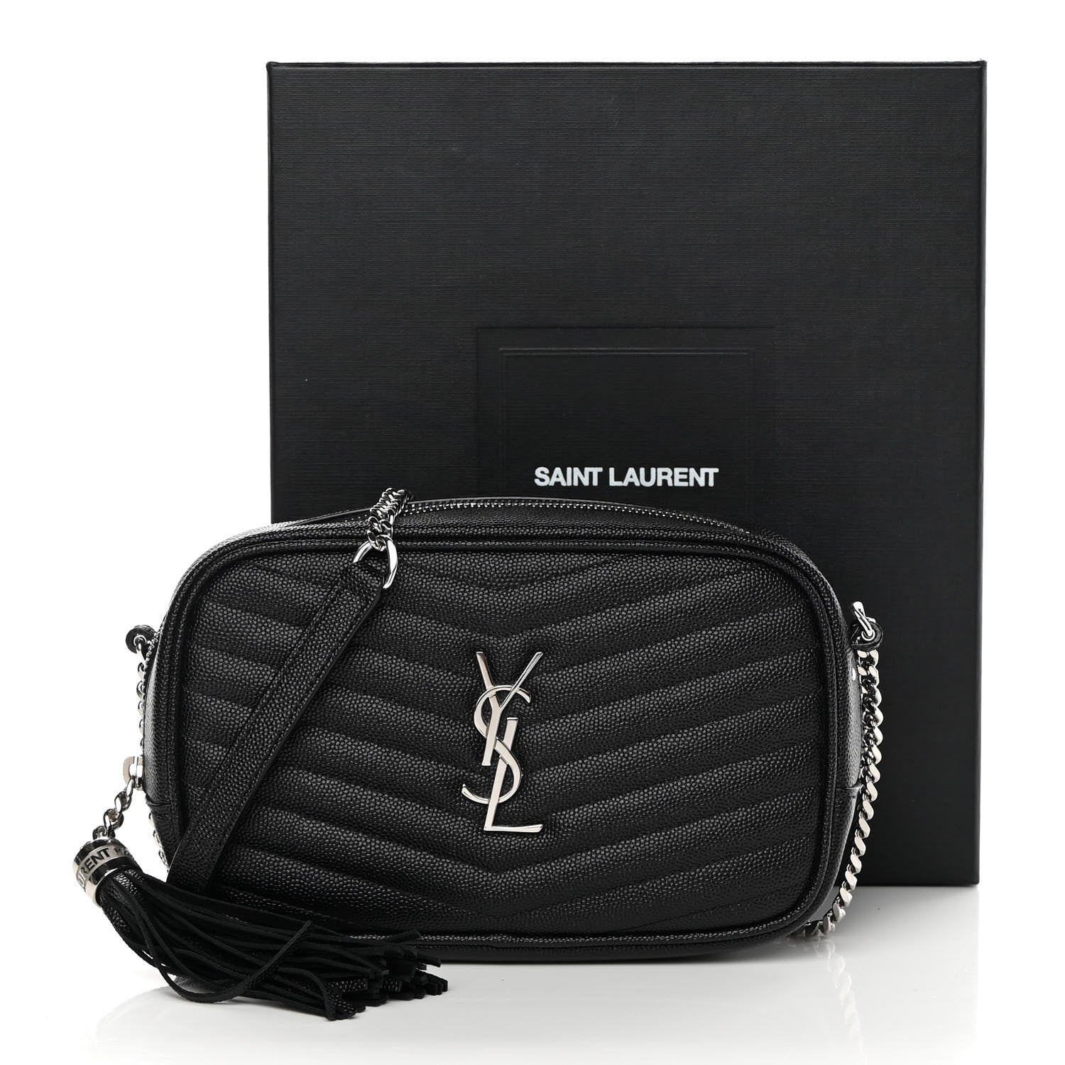 Saint Laurent Grain De Poudre Matelasse Monogram Mini Lou Camera Bag Black 11 of 11