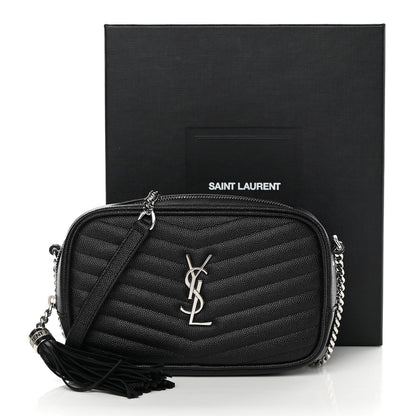 Saint Laurent Grain De Poudre Matelasse Monogram Mini Lou Camera Bag Black 11 of 11