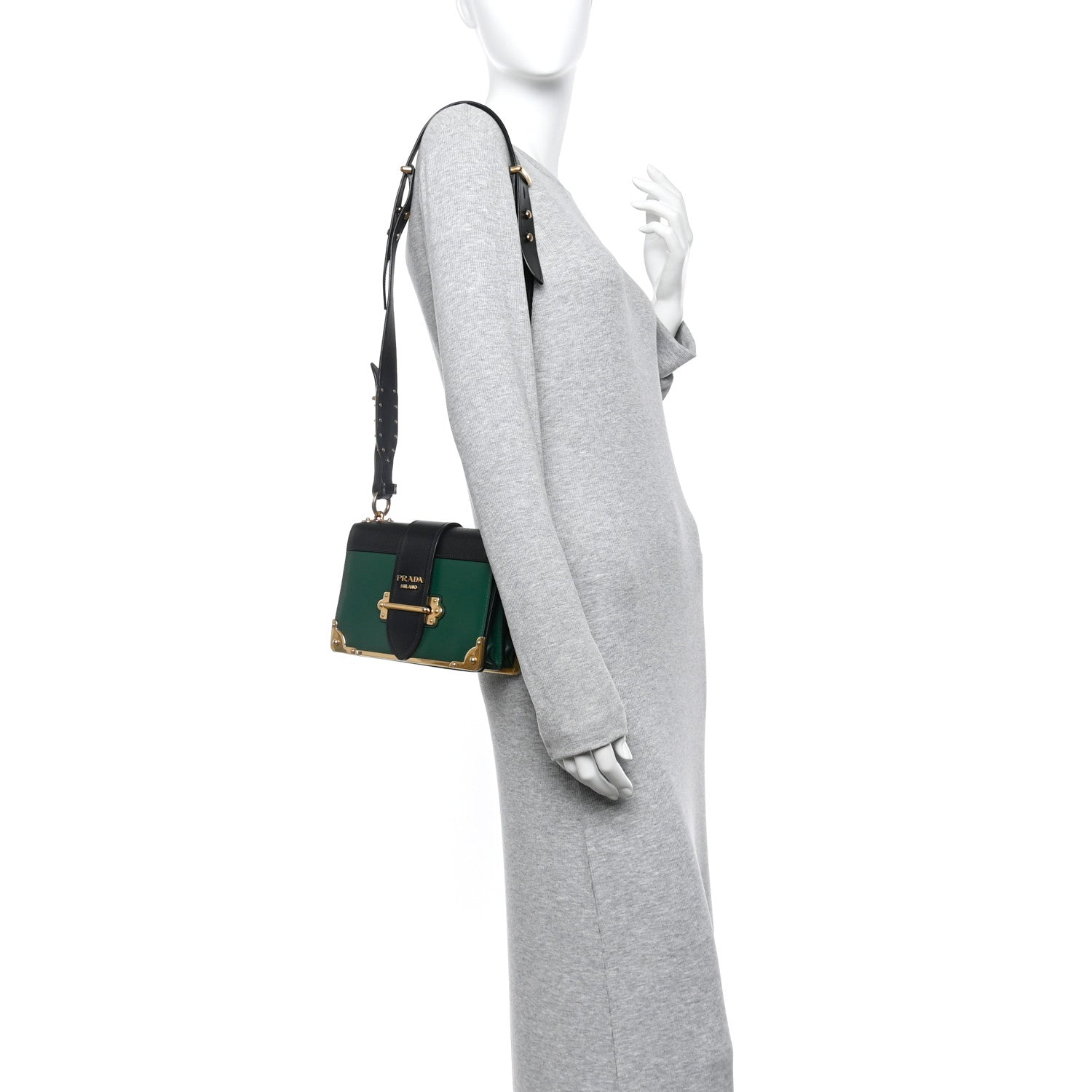 Prada City Calf Saffiano Cahier Bag Biliardo Black 2 of 18