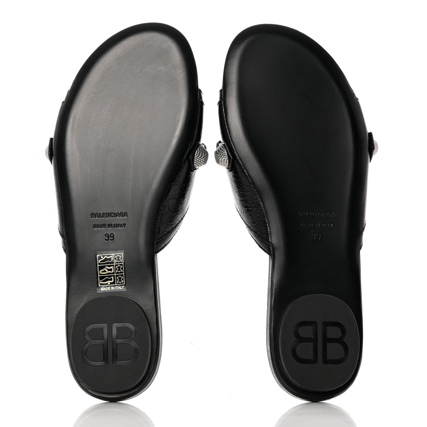 Balenciaga Agneau Arena Cagole Flat Slide Sandals 39 Black 5 of 9