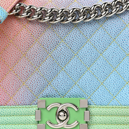 Chanel Caviar Quilted Medium Cuba Rainbow Boy Flap Multicolor 8 of 11