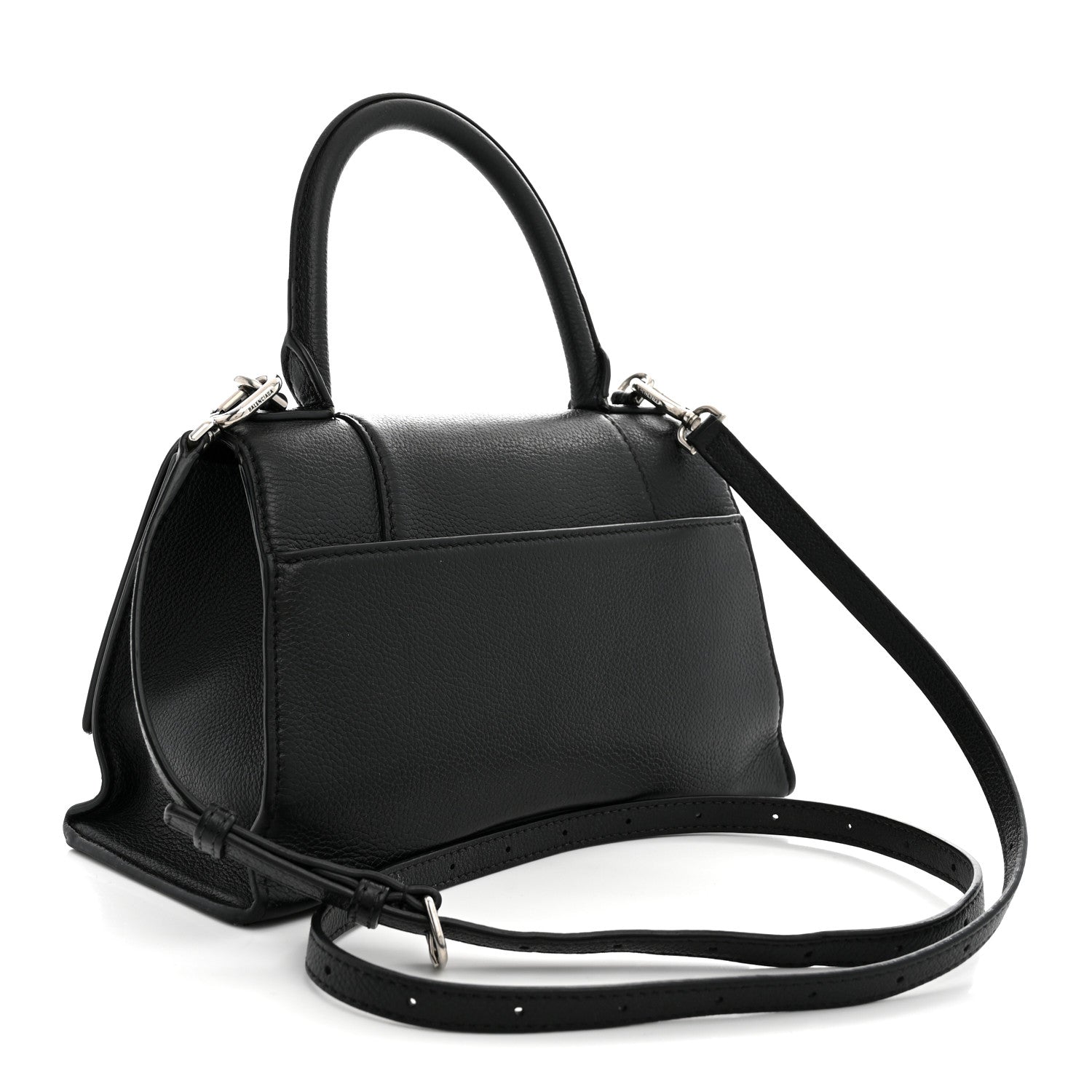 Balenciaga Grained Calfskin Small Hourglass Top Handle Bag Black 3 of 15