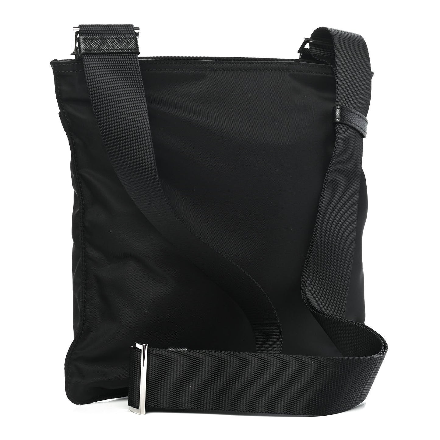 Nylon Vela Flat Messenger Bag Black
