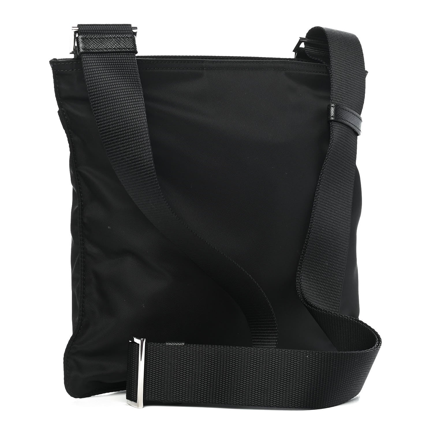 Prada Nylon Vela Flat Messenger Bag Black 3 of 9