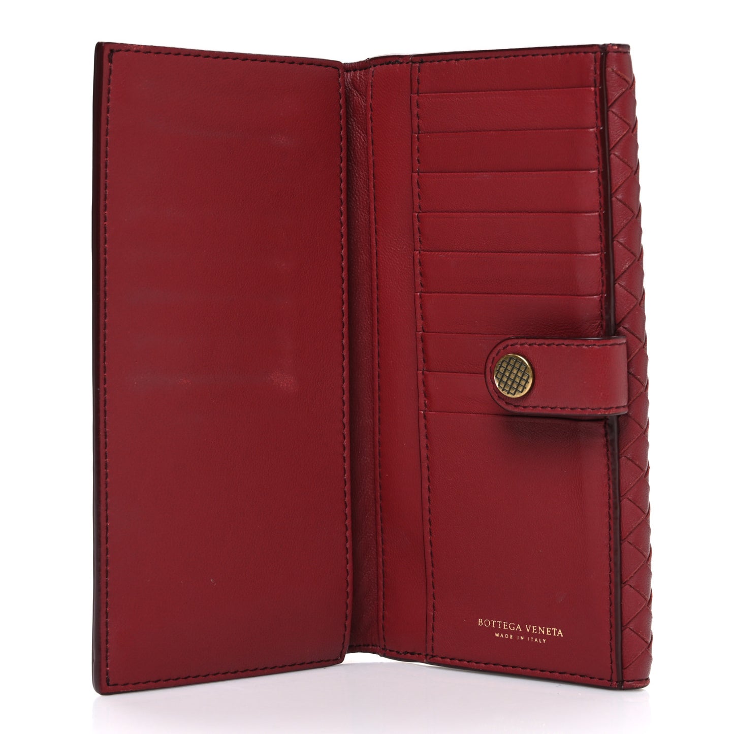 Nappa Intrecciato Continental Wallet Dark Red