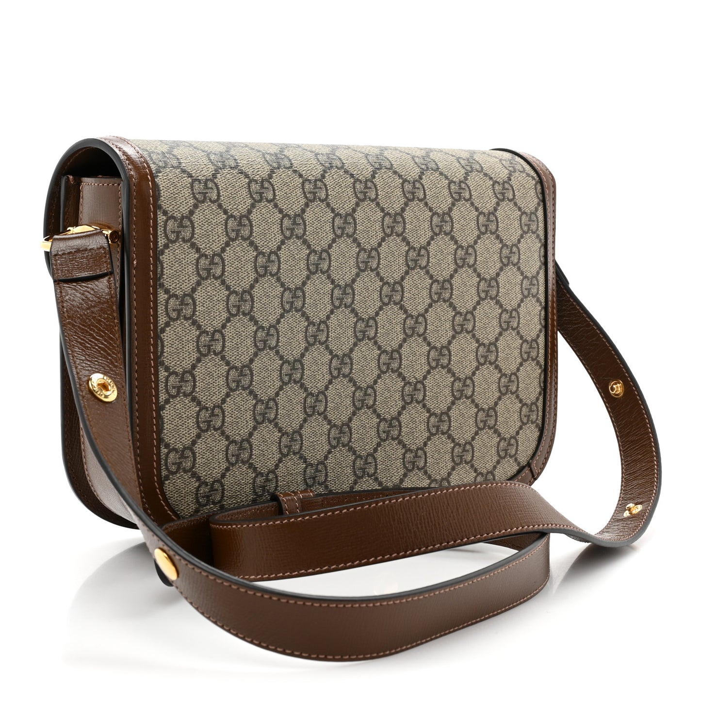 GG Supreme Monogram Horsebit 1955 Shoulder Bag Beige Brown Sugar