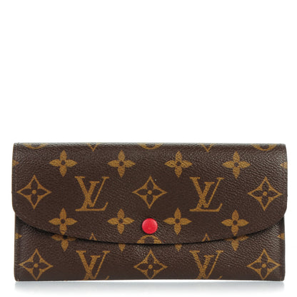 Louis Vuitton Monogram Emilie Wallet Red 1 of 9
