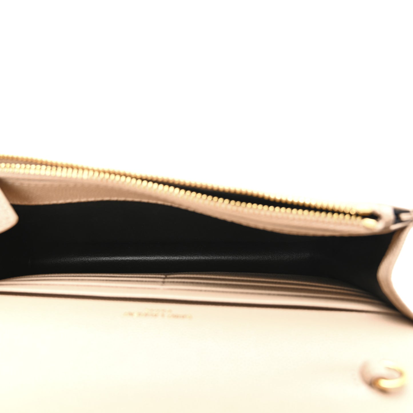 Grain De Poudre Matelasse Chevron Monogram Envelope Chain Wallet Dark Beige