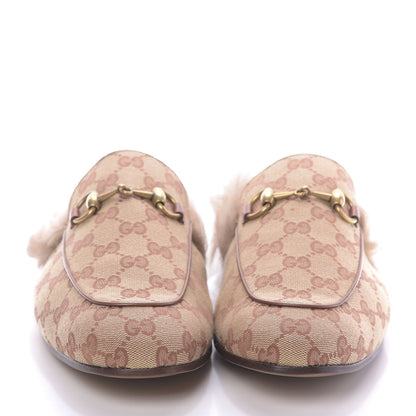 Gucci GG Monogram Fur Mens Princetown Slippers 9 Beige Ruggine Rust 2 of 10
