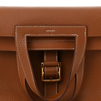 Hermes Taurillon Clemence Halzan 31 Gold 8 of 11