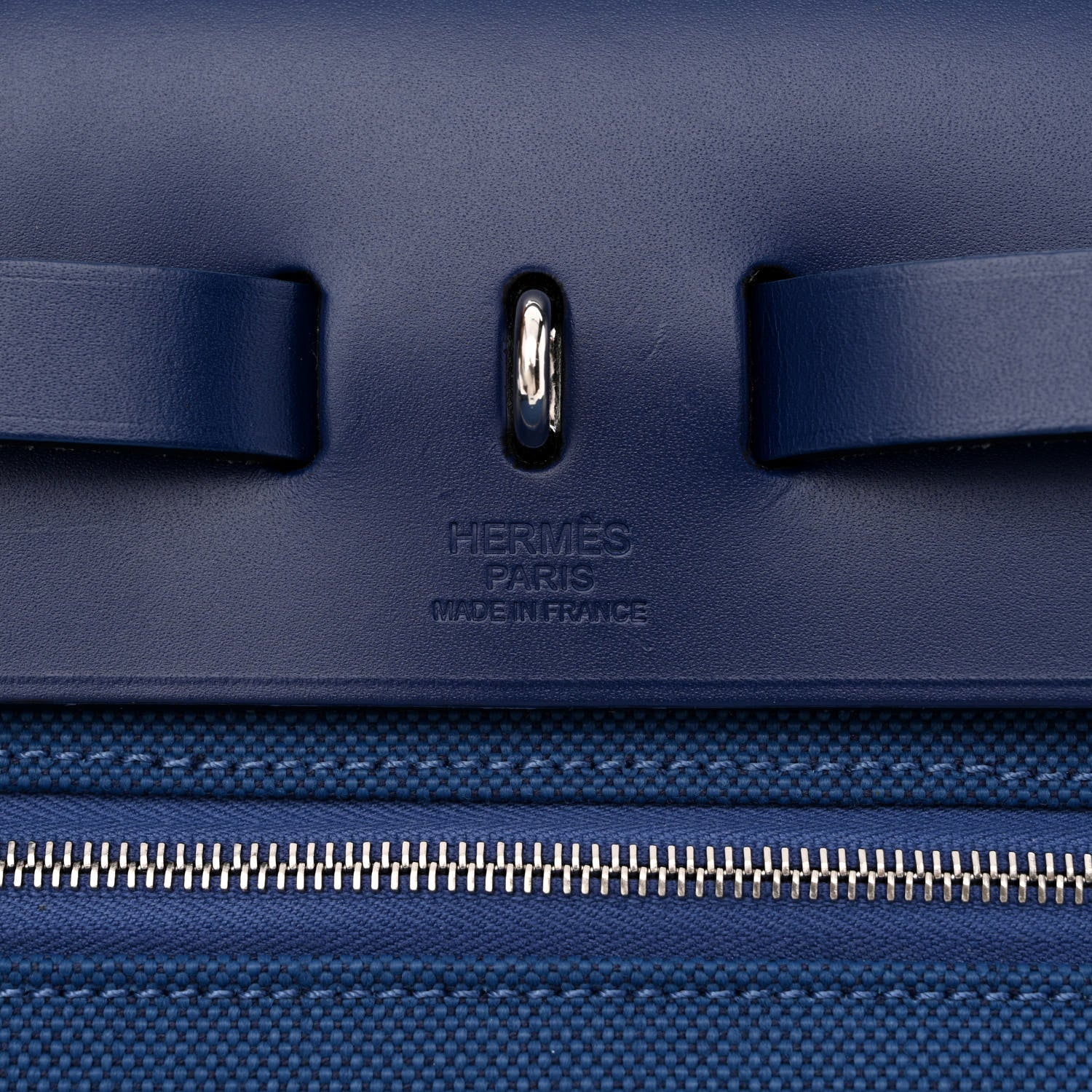 Hermes Military Toile Vache Hunter Herbag Zip PM 31 Deep Bleu Bleu Indigo 8 of 12