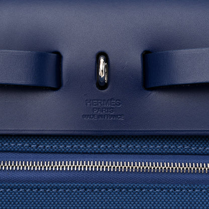 Hermes Military Toile Vache Hunter Herbag Zip PM 31 Deep Bleu Bleu Indigo 8 of 12