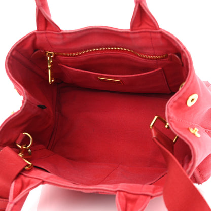 Prada Canapa Small Logo Tote Rosso 5 of 21