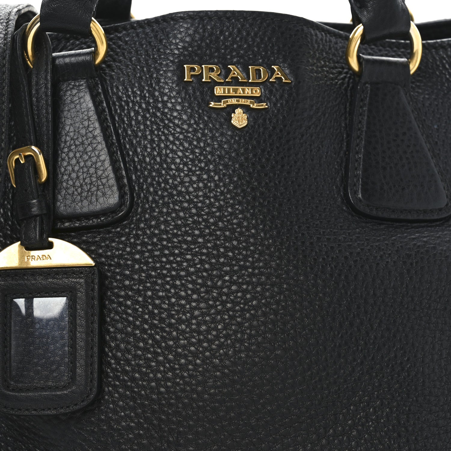 Prada Vitello Daino Tote Black 7 of 9