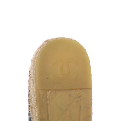 Chanel Lambskin Espadrilles 38 Navy Black 14 of 16