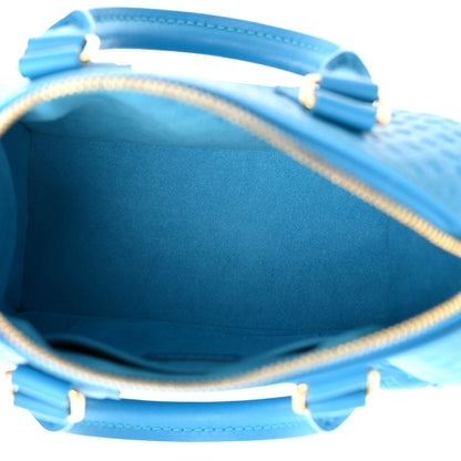 Louis Vuitton Calfskin Nanogram Embossed Speedy 20 Bleu 5 of 9