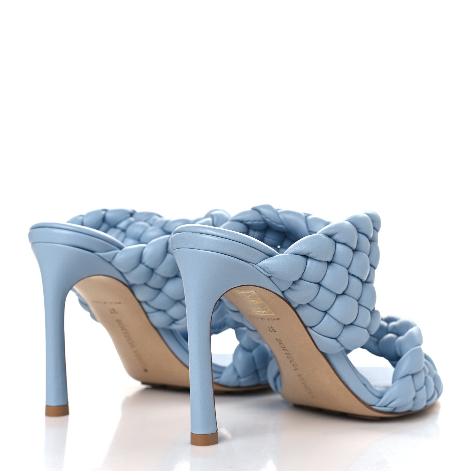 Bottega Veneta Nappa Twisted Padded Intrecciato Curve Slide Sandals 37 Ice 4 of 9
