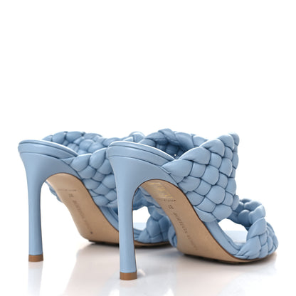 Bottega Veneta Nappa Twisted Padded Intrecciato Curve Slide Sandals 37 Ice 4 of 9