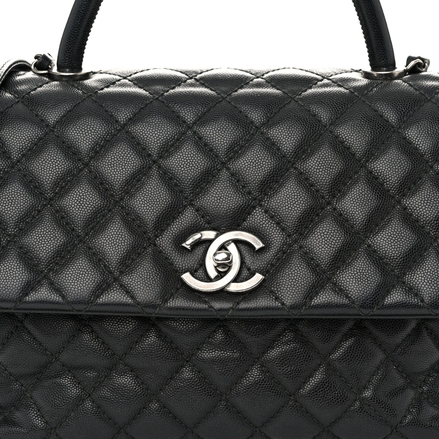 Chanel Caviar Quilted Medium Coco Handle Flap Black 8 of 10
