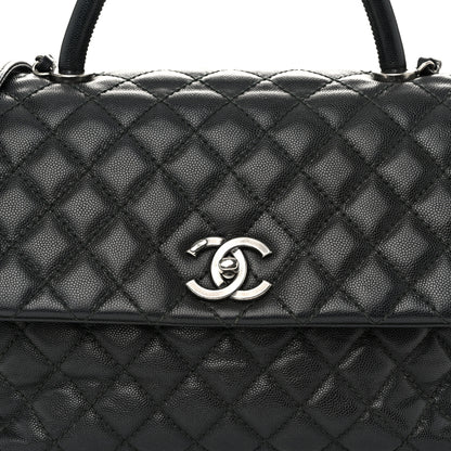Chanel Caviar Quilted Medium Coco Handle Flap Black 8 of 10