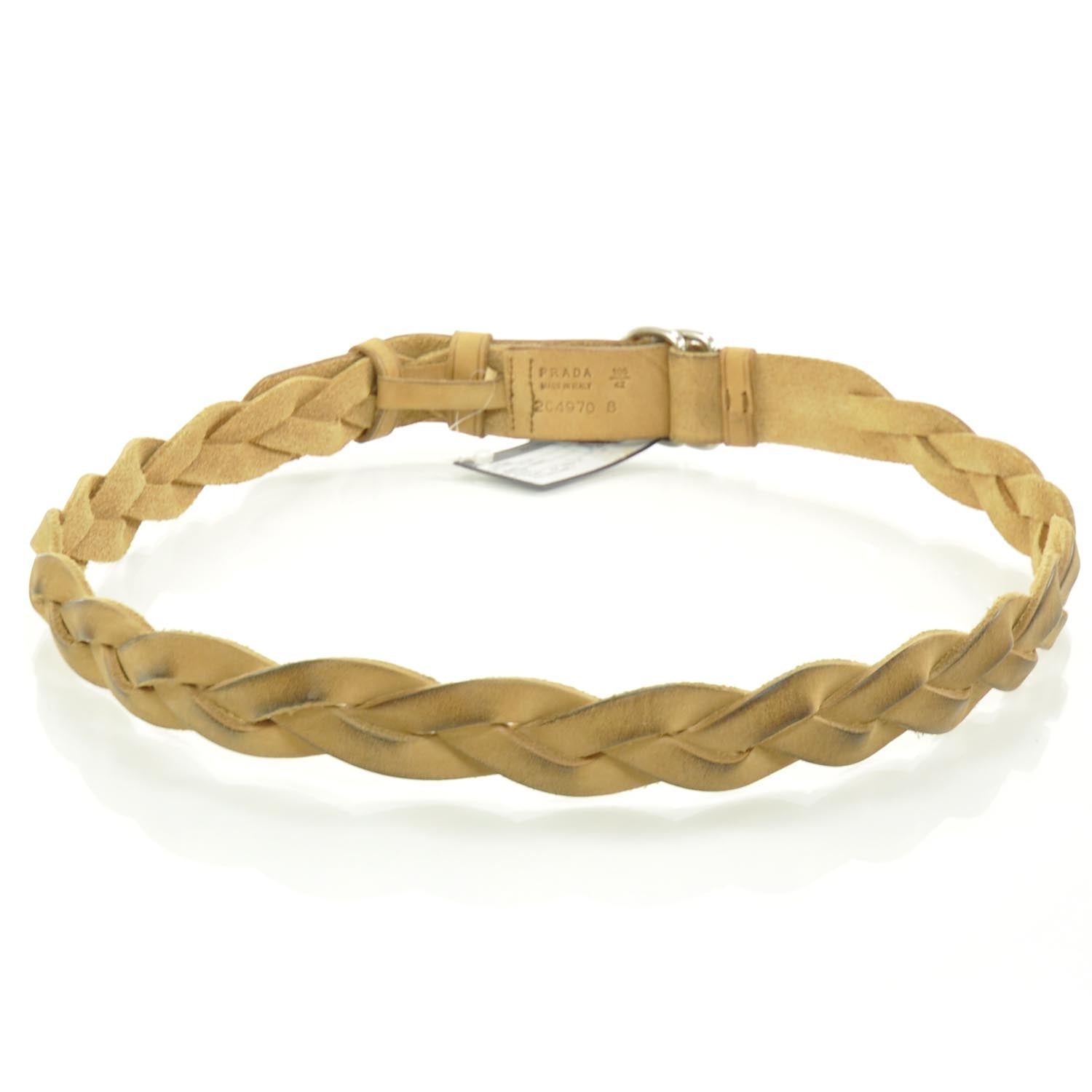 Prada Braided Leather Belt 100 42 4 of 6