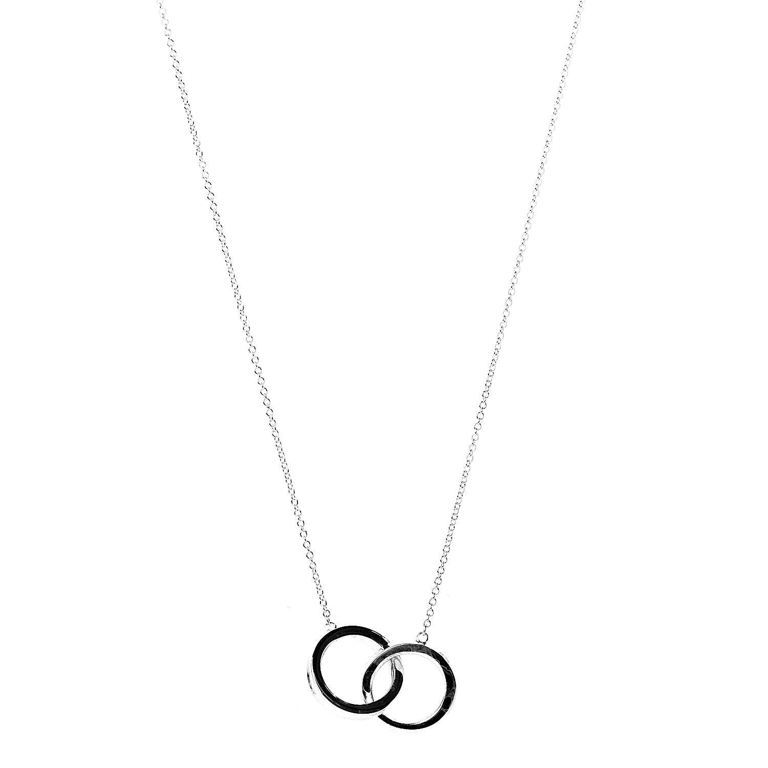 Tiffany Sterling Silver 1837 Interlocking Circles Pendant Necklace 1 of 7