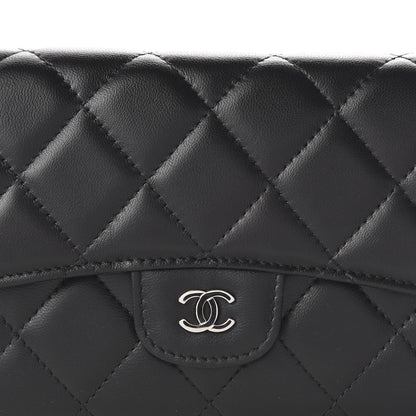 Chanel Lambskin Quilted Large Flap Wallet Black 11 of 12