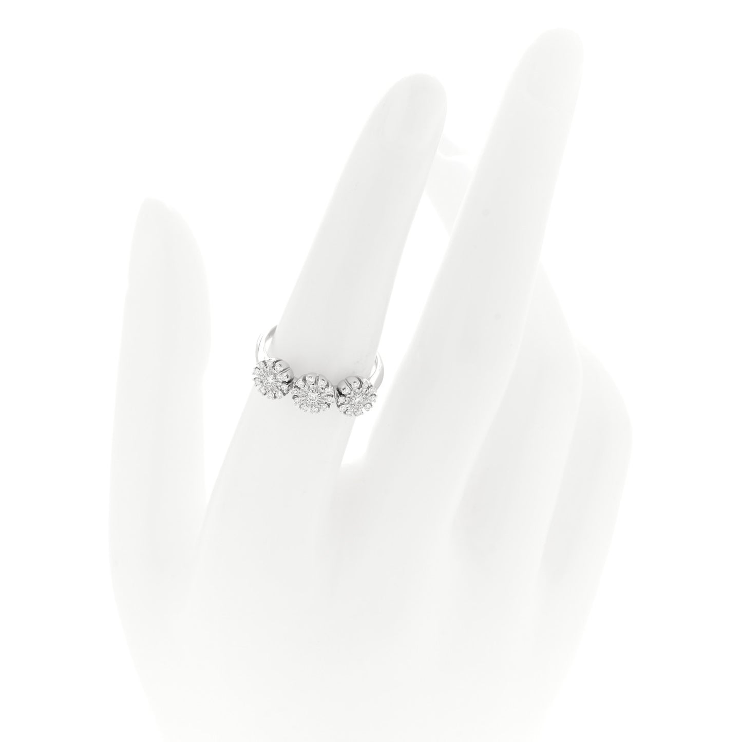 18K White Gold Diamond Margherita Ring 53 6.25
