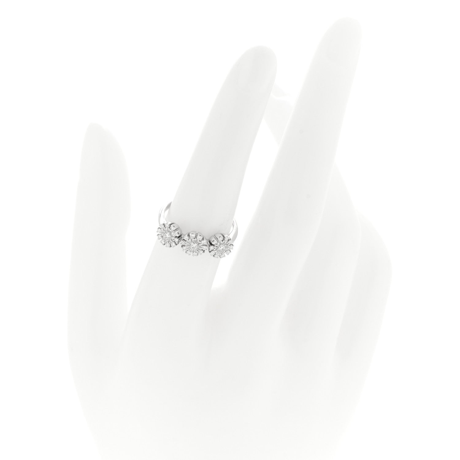 Damiani 18K White Gold Diamond Margherita Ring 53 6.25 2 of 5