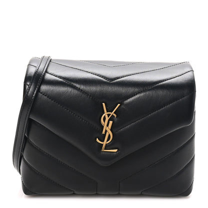 Saint Laurent Calfskin Y Quilted Monogram Toy Loulou Crossbody Bag Black 1 of 10