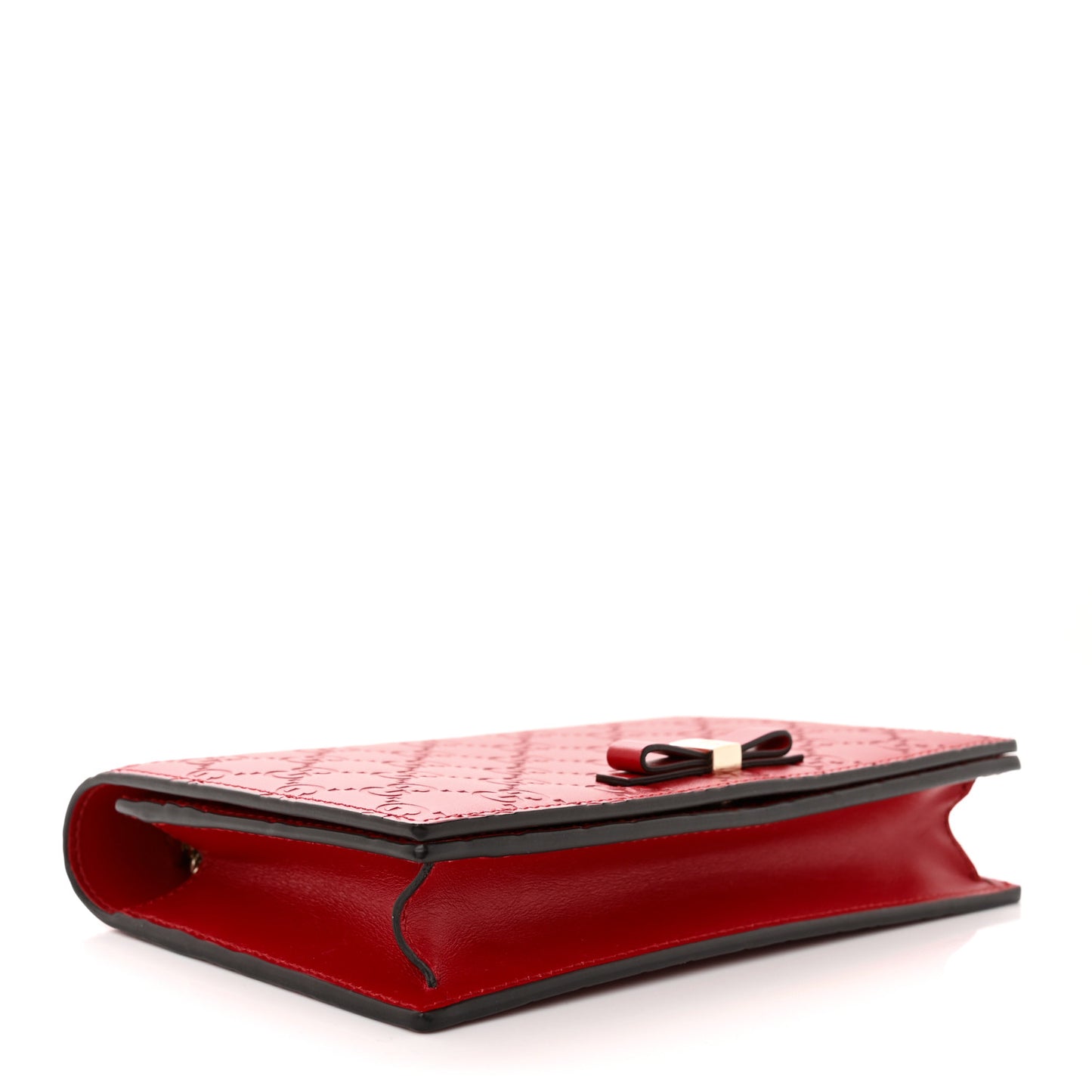 Guccissima Signature Bowy Chain Wallet Hibiscus Red