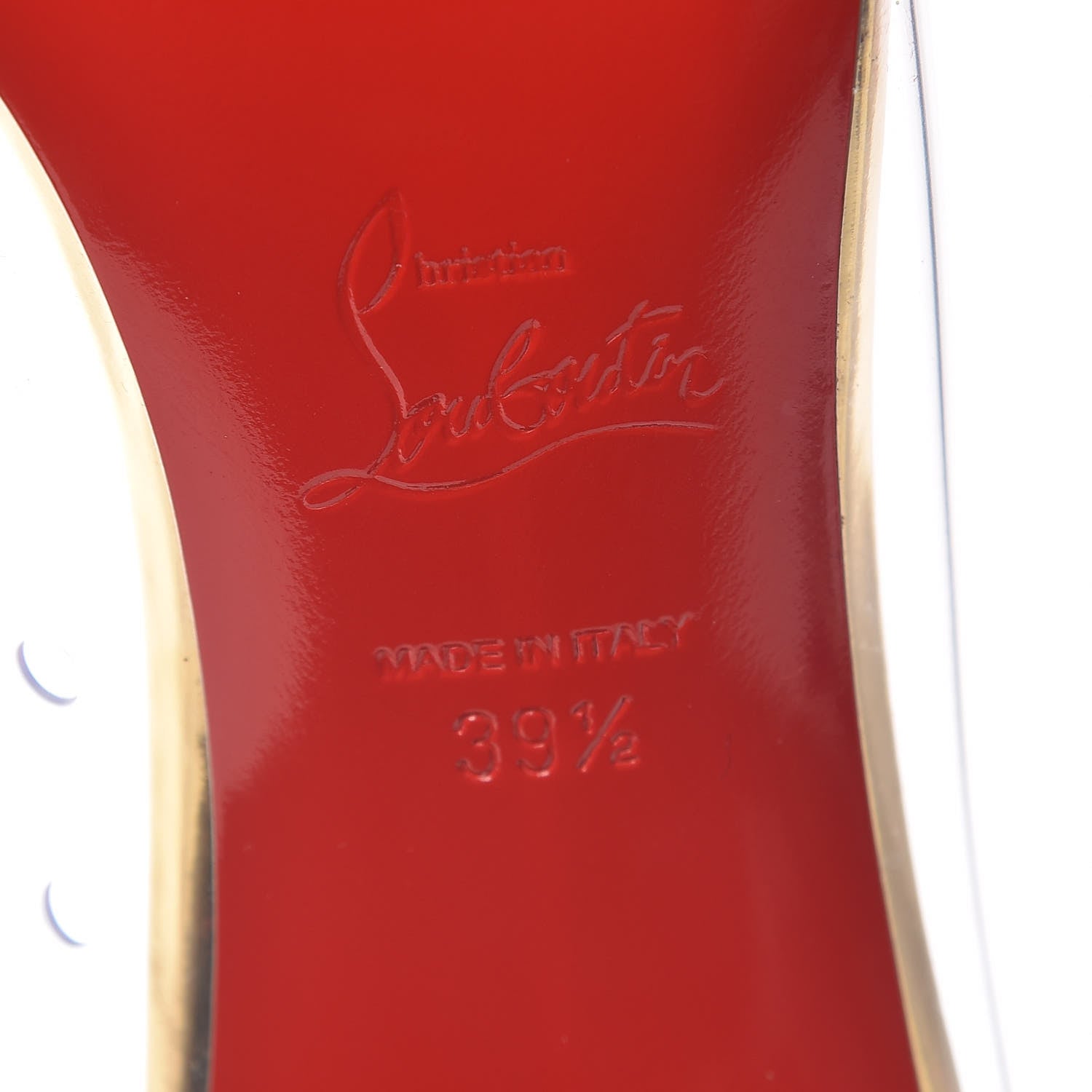 Christian Louboutin PVC Specchio Collaclou 100 Pumps 39.5 Gold 6 of 8