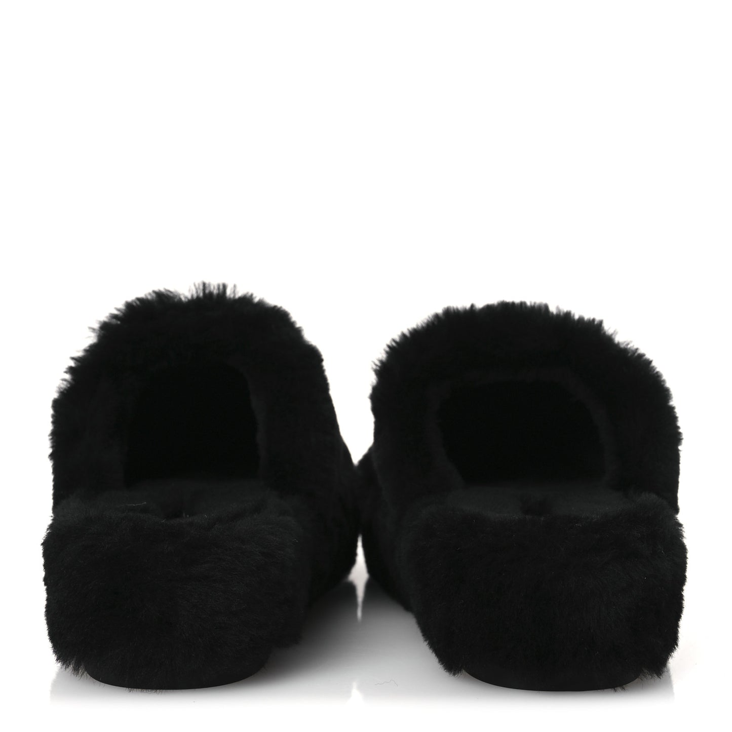 Shearling CC Flat Mules 40 Black