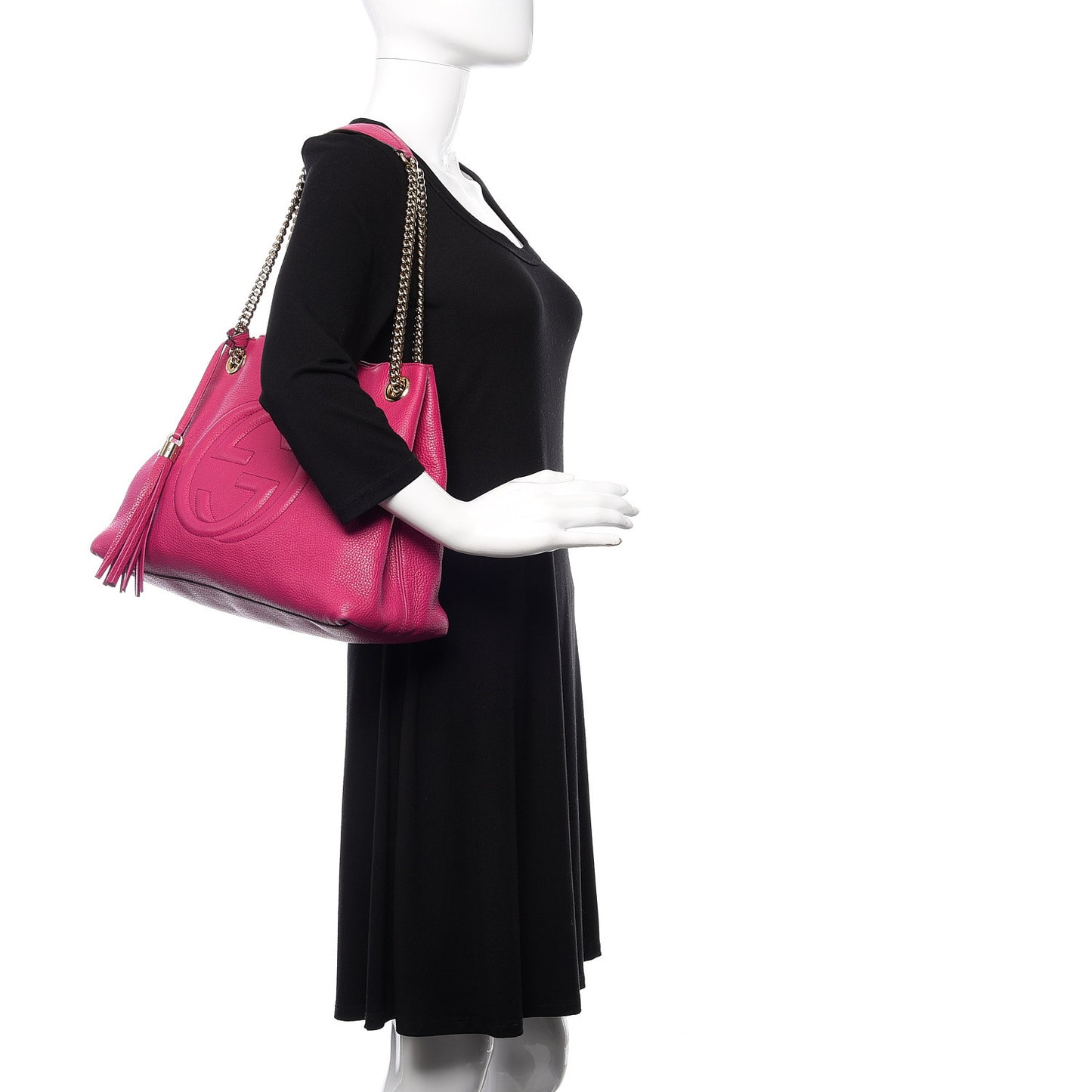 Cellarius Calfskin Medium Soho Chain Shoulder Bag Bright Bouganville