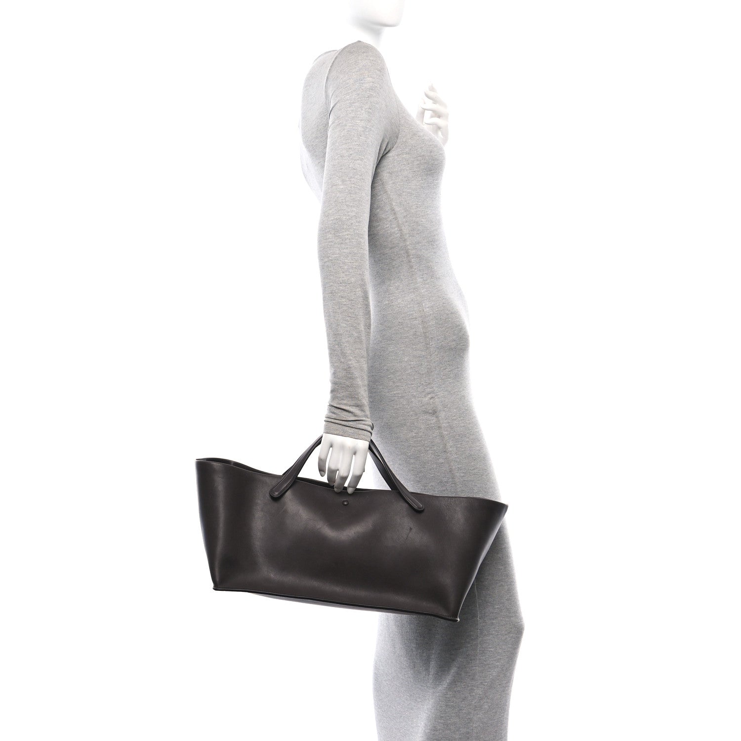 The Row Polished Saddle Calfskin Idaho Top Handle Dark Brown 2 of 11
