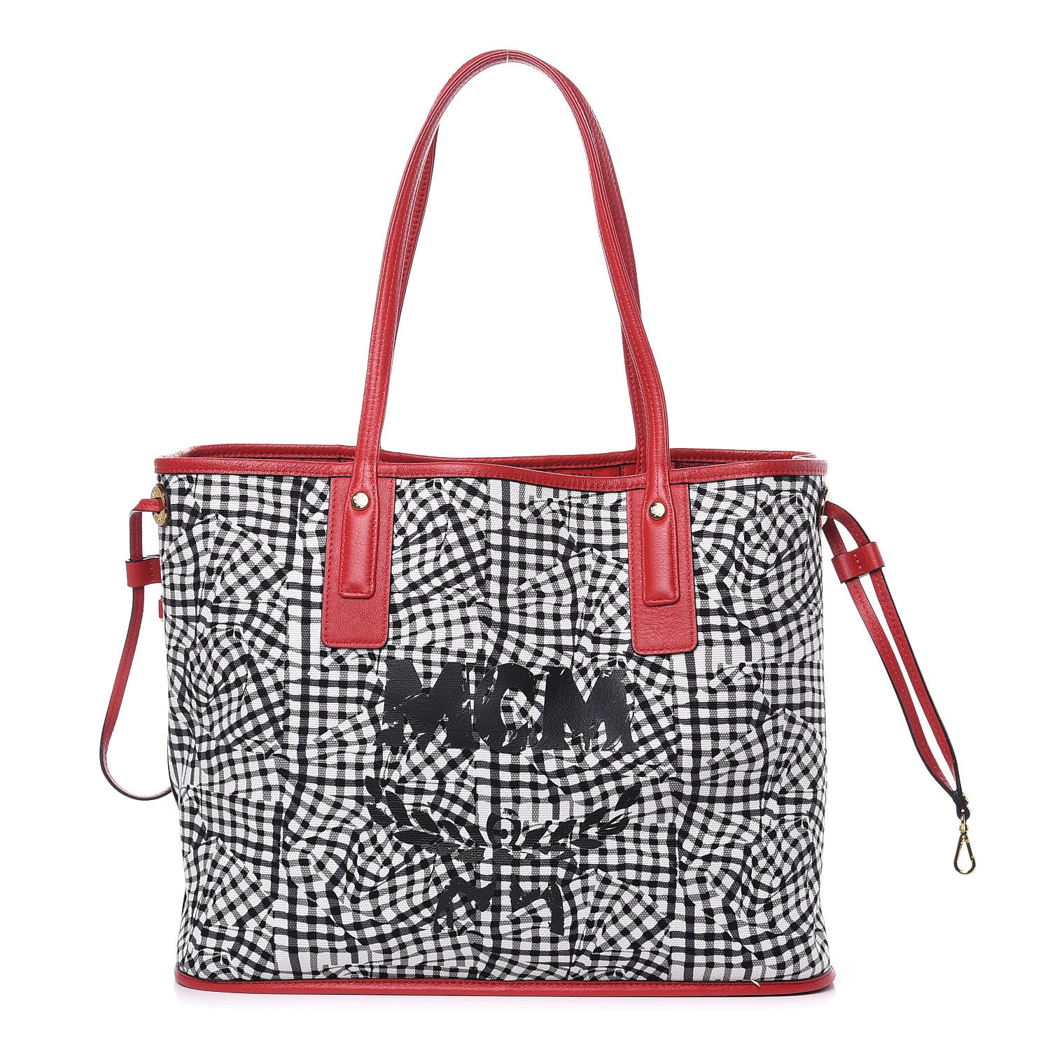 MCM Visetos Medium Liz Reversible Shopper Tote Ruby Red 3 of 12